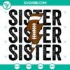 Sister Football SVG featuring distressed lightning bolt design. Perfect for football fans. Download SVG files.