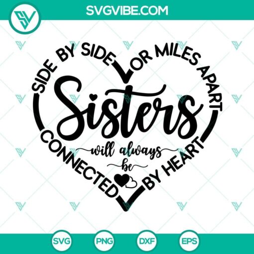 sisters svg cut file cricut sisters heart svg sisters shirt svg silhouette sisters svg 9 mockup