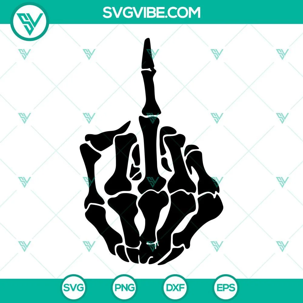 Skeleton, SVG Files, Skeleton Hands SVG File Bundle, Middle Finger SVG Download 1