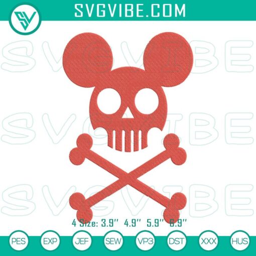 skull and crossbones mickey machine embroidery design funny mickey halloween embroidery files mockup