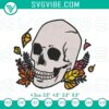 Skull autumn leaves embroidery design files for Halloween and fall machine embroidery.