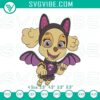 Skye PAW Patrol bat Halloween embroidery design in multiple formats, featuring a spooky character for crafts.