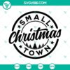 Small Town Christmas SVG file with festive village scene, houses, and Christmas decorations. Perfect for holiday craft projects.