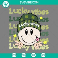 St Patrick's Day, SVG Files, Smile Face Lucky Vibes St Patrick’s Day SVG File 18