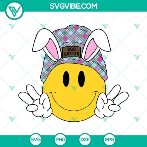 smiley face beanie easter svg bundle egg hunter svg bunny svg retro easter day svg png dxf eps cutting files 1 mockup