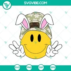 smiley face beanie easter svg bundle egg hunter svg bunny svg retro easter day svg png dxf eps cutting files 5 mockup