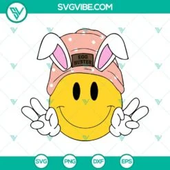 smiley face beanie easter svg bundle egg hunter svg bunny svg retro easter day svg png dxf eps cutting files 7 mockup