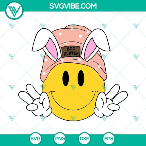 smiley face beanie easter svg bundle egg hunter svg bunny svg retro easter day svg png dxf eps cutting files 7 mockup