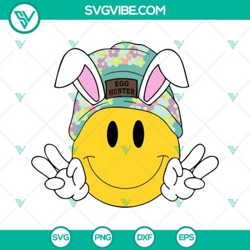 smiley face beanie easter svg bundle egg hunter svg bunny svg retro easter day svg png dxf eps cutting files 8 mockup