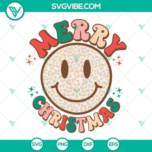 smiley face merry christmas svg png dxf eps cut files 1 mockup