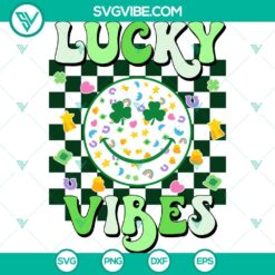 St Patrick's Day, SVG Files, Smiley Lucky Vibes SVG Image, Lucky St Patrick’s 9