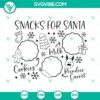 Snacks for Santa SVG images and Christmas tray SVG file with cookies on Santa tray. Perfect for holiday crafts and projects.