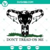 Snake uterus SVG file featuring a "Don't Tread On Me" motif with a rattlesnake design, ideal for digital crafting projects.