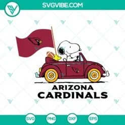 Cartoons, Football, Sports, SVG Files, Snoopy Car Arizona Cardinals SVG Images 2