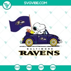 Cartoons, Football, Sports, SVG Files, Snoopy Car Baltimore Ravens SVG Files 2