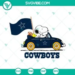 Cartoons, Football, Sports, SVG Files, Snoopy Car Dallas Cowboys SVG Images PNG 2