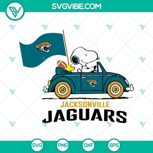 snoopy car jacksonville jaguars svg png dxf eps cut files 7 mockup