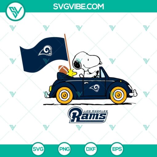 snoopy car los angeles rams svg png dxf eps cut files 7 mockup