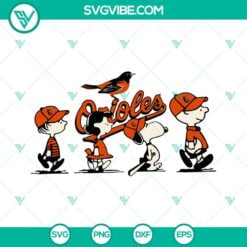 Sports, SVG Files, Snoopy Charlie Brown Baltimore Orioles SVG Image PNG DXF EPS 4