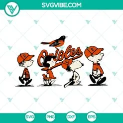 Sports, SVG Files, Snoopy Charlie Brown Baltimore Orioles SVG Image PNG DXF EPS 2