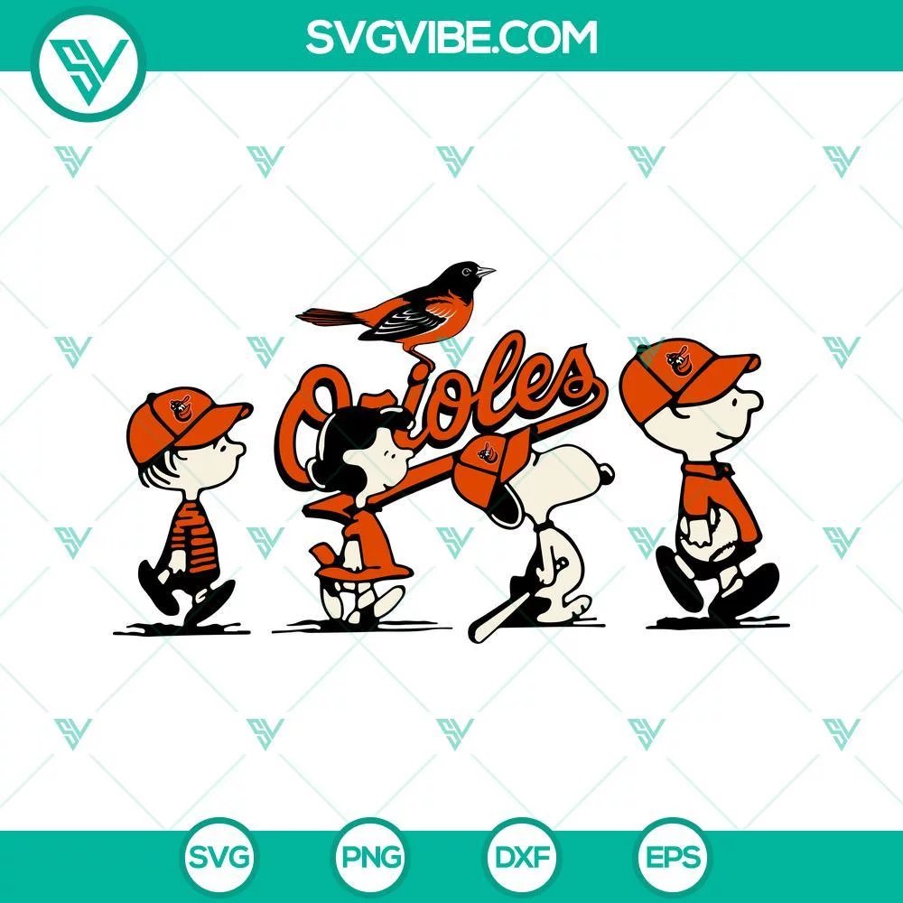 Sports, SVG Files, Snoopy Charlie Brown Baltimore Orioles SVG Image PNG DXF EPS 1