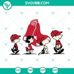 Sports, SVG Files, Snoopy Charlie Brown Boston Red Sox SVG Image PNG DXF EPS 3