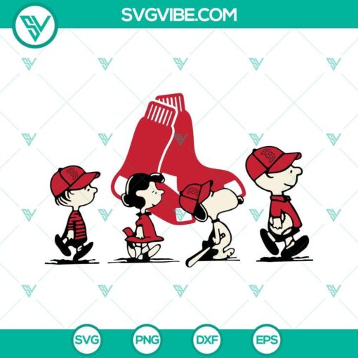 snoopy charlie brown boston red sox svg png dxf eps cricut files 3 mockup