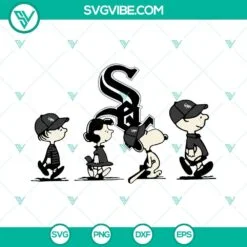 Sports, SVG Files, Snoopy Charlie Brown Chicago White Sox SVG Image PNG DXF EPS 2