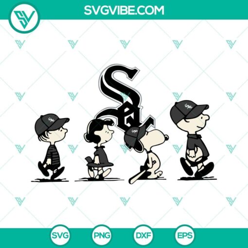 snoopy charlie brown chicago white sox svg png dxf eps cricut files 4 mockup