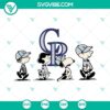 Snoopy and Charlie Brown Colorado Rockies design in SVG, PNG, DXF, and EPS formats for Cricut crafting.