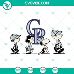 Sports, SVG Files, Snoopy Charlie Brown Colorado Rockies SVG File PNG DXF EPS 24