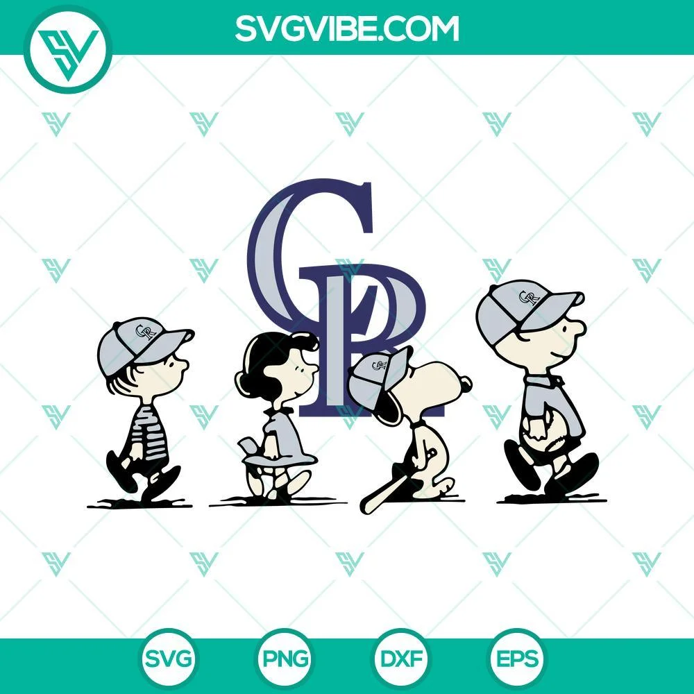 Sports, SVG Files, Snoopy Charlie Brown Colorado Rockies SVG File PNG DXF EPS 1