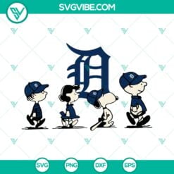 Sports, SVG Files, Snoopy Charlie Brown Detroit Tigers SVG Files PNG DXF EPS 23