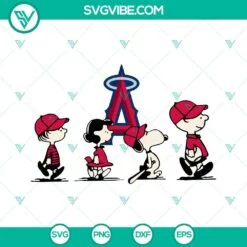 Sports, SVG Files, Snoopy Charlie Brown Los Angeles Angels SVG Download PNG DXF 2