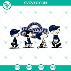 Sports, SVG Files, Snoopy Charlie Brown Milwaukee Brewers SVG Files PNG DXF EPS 2