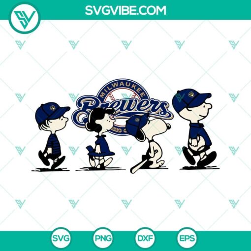 snoopy charlie brown milwaukee brewers svg png dxf eps cricut files 3 mockup