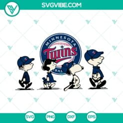 Sports, SVG Files, Snoopy Charlie Brown Minnesota Twins SVG File PNG DXF EPS 2