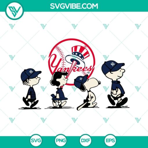 snoopy charlie brown new york yankees svg png dxf eps cricut files 1 mockup