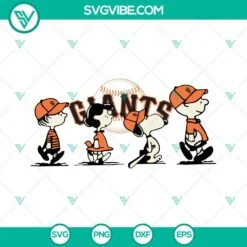 Sports, SVG Files, Snoopy Charlie Brown San Francisco Giants SVG Image PNG DXF 2