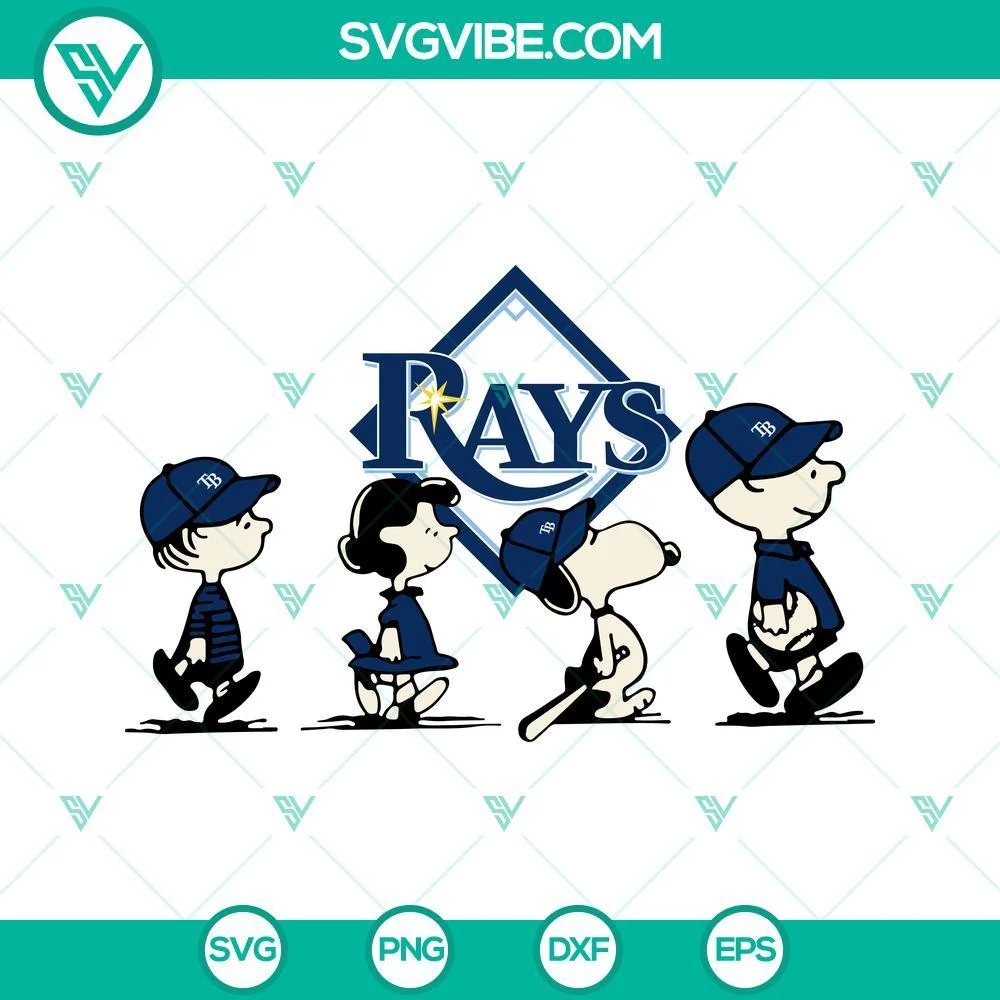 Sports, SVG Files, Snoopy Charlie Brown Tampa Bay Rays SVG File PNG DXF EPS 1