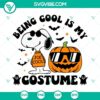 Snoopy Halloween SVG with "Being Cool Is My Costume" slogan, featuring Snoopy in a sunglasses and hat. Perfect for Halloween crafts.