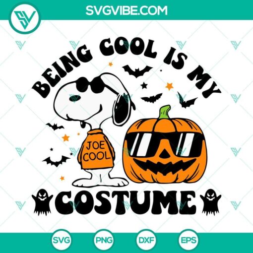 snoopy halloween svg being cool is my costume snoopy svg pumpkin sunglasses svg 3 mockup