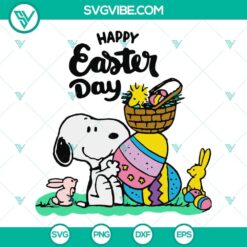Snoopy Happy Easter Day SVG Files, Easter Snoopy SVG Download, Happy Easter SVG Files