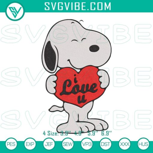 snoopy i love you heart embroidery designs snoopy valentine embroidery files mockup