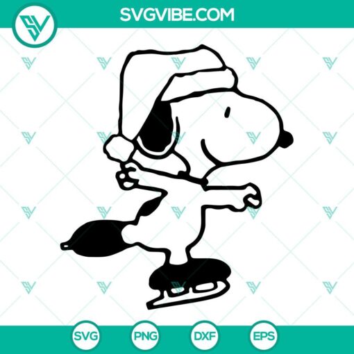 snoopy ice skating svg snoopy winter christmas svg holiday peanuts svg 2 mockup