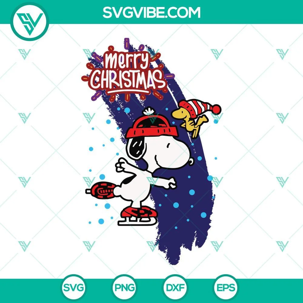 Cartoons, Christmas, SVG Files, Snoopy Merry Christmas SVG Download PNG DXF EPS 1