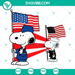 4th Of July, SVG Files, Snoopy Military With American Flag SVG Images, 2