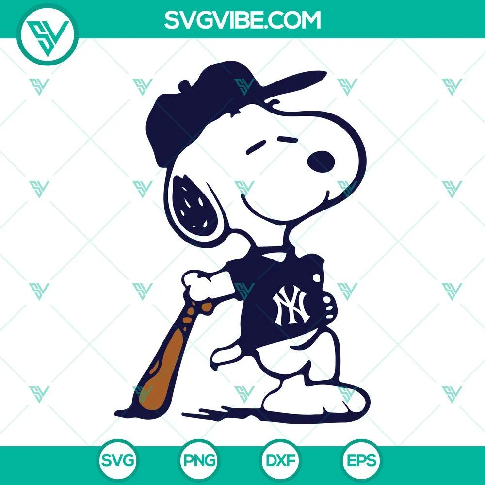 Baseball, Sports, SVG Files, Snoopy New York Yankees SVG Files, New York 2