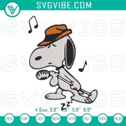Snoopy Singing Machine Embroidery Designs, Funny Snoopy Cartoon File