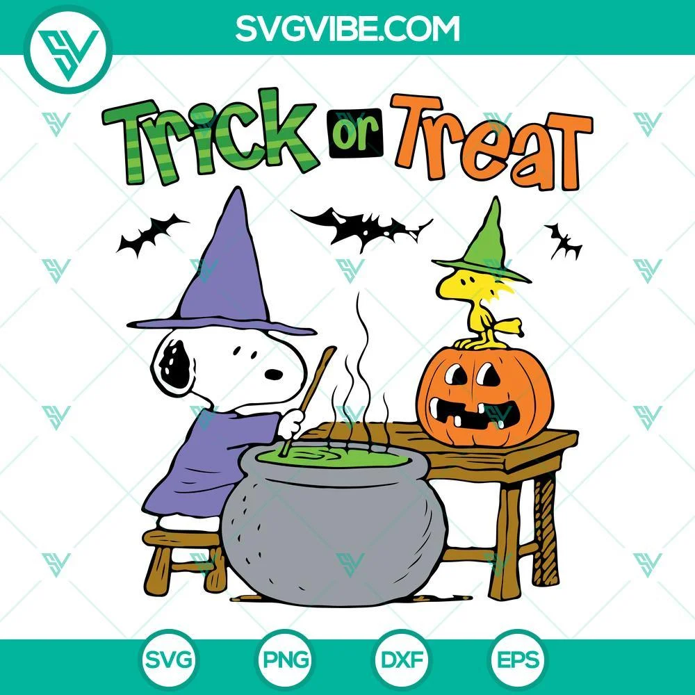 Disney, Halloween, SVG Files, Snoopy Trick Or Treat SVG Images, Peanuts Spooky 1